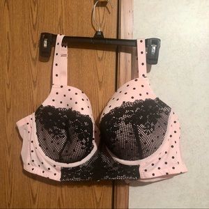 Pink and black Cacique bra. 46C NEW